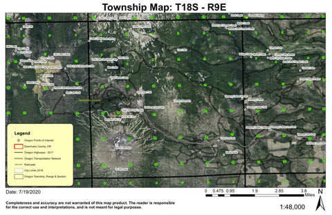 Super See Services Mount Bachelor T18S R9E Township Map digital map