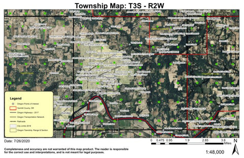 Super See Services Newberg T3S R2W Township Map digital map
