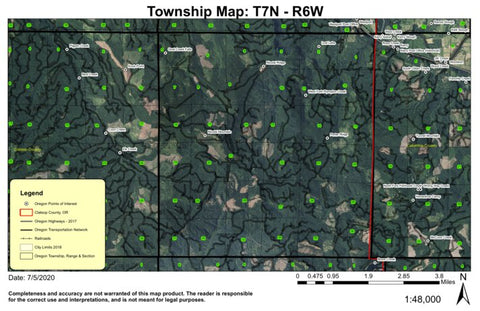 Super See Services Nicolai Mountain T7N R6W Township Map digital map