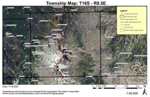 Super See Services North Sister T16S R8.5E Township Map digital map