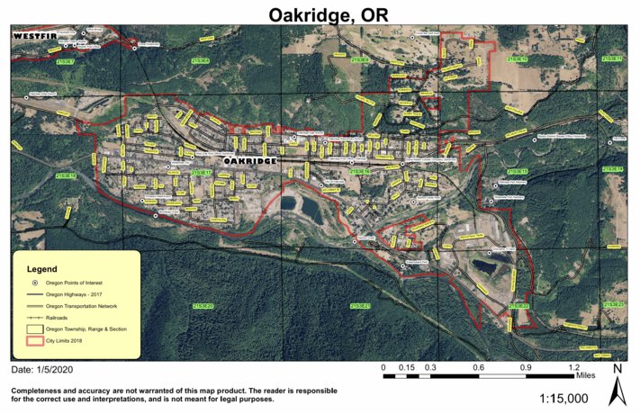 Oak Ridge Utility Map Oakridge, Oregon Map by Super See Services | Avenza Maps