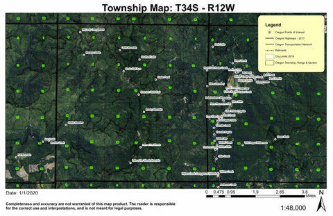 Super See Services Ophir Mountain T34S R12W Township Map digital map