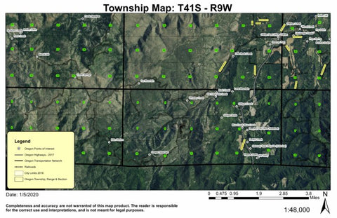 Super See Services Oregon Mountain T41S R9W Township Map digital map