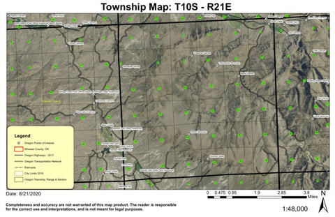 Super See Services Painted Hills T10S R21E Township Map digital map
