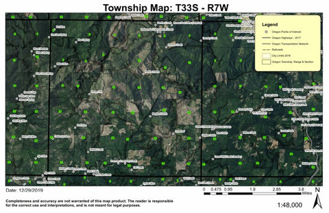 Super See Services Poorman Creek T33S R7W Township Map digital map