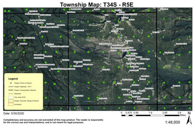 Super See Services Sky Lakes Wilderness T34S R5E Township Map digital map