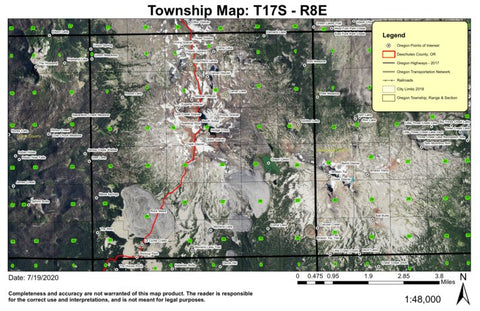 Super See Services South Sister T17S R8E Township Map digital map