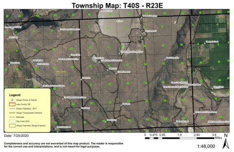 Super See Services South Warner Rim T40S R23E Township Map digital map