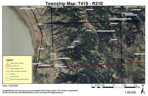 Super See Services Sugar Peak T41S R21E Township Map digital map