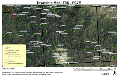 Super See Services Sumpter T9S R37E Township Map digital map