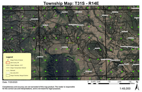 Super See Services Sycan Butte T31S R14E Township Map digital map