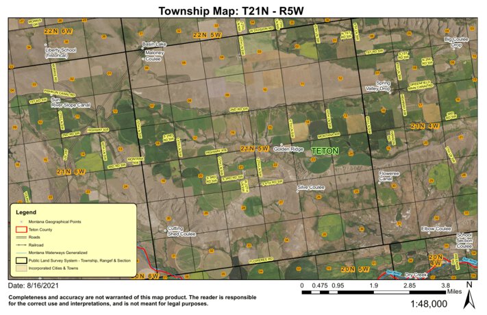 T21N R6W Sun River Slope Canal Map by Super See Services | Avenza Maps