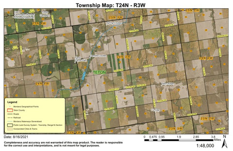 Super See Services T24N R1W Dutton digital map