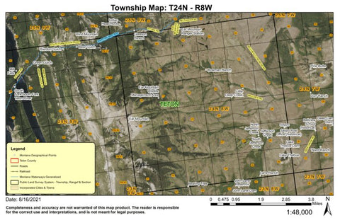 Super See Services T24N R4W Choteau digital map
