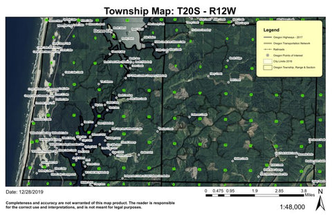 Super See Services Tahkenish Lake T20S R12W Township Map digital map