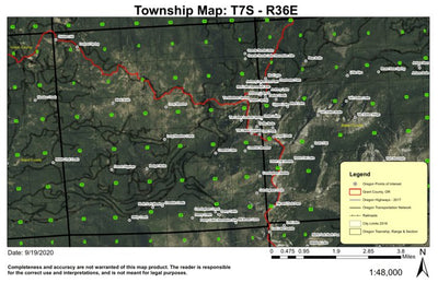 Super See Services The Lake Lookout T7S R36E Township Map digital map