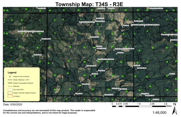 Thomson Ranch T34S R3E Township Map by Super See Services | Avenza Maps