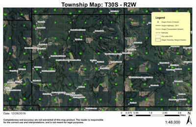 Super See Services Tiller T30S R2W Township Map digital map