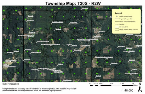 Super See Services Tiller T30S R2W Township Map digital map