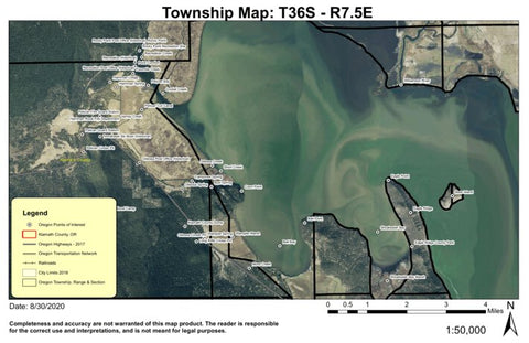 Super See Services Upper Klamath Lake T36S R7.5E Township Map digital map