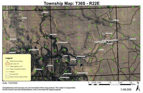 Super See Services Vee Lake T36S R22E Township Map digital map