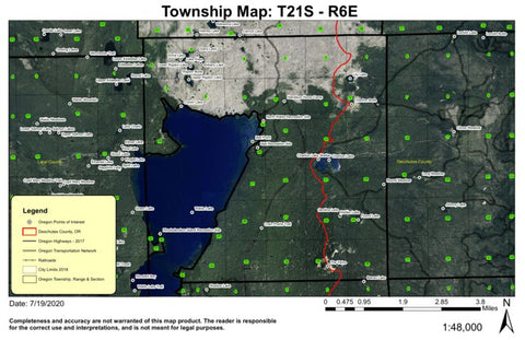 Super See Services Waldo Lake T21S R6E Township Map digital map