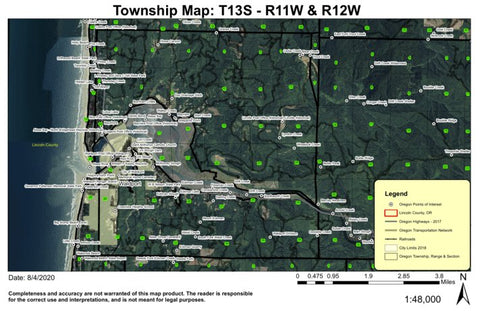 Super See Services Waldport T13S R11W & R12W Township Map digital map