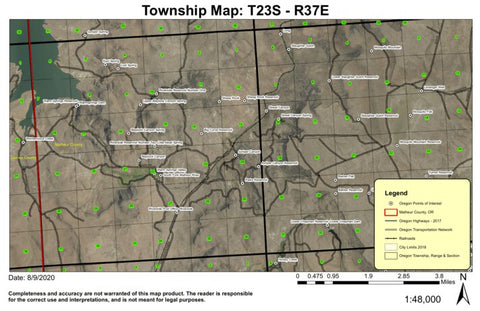 Super See Services Warm Springs Reservoir T23S R37E Township Map digital map