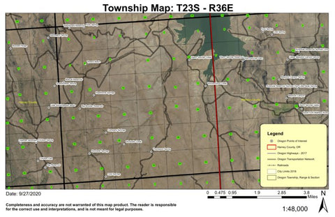 Super See Services Warmsprings Reservoir T23S R36E Township Map digital map