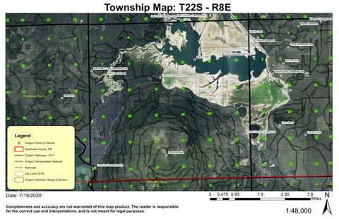 Super See Services Wickiup Reservoir T22S R8E Township Map digital map