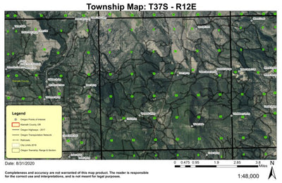 Super See Services Yainax Butte T37S R12E Township Map digital map