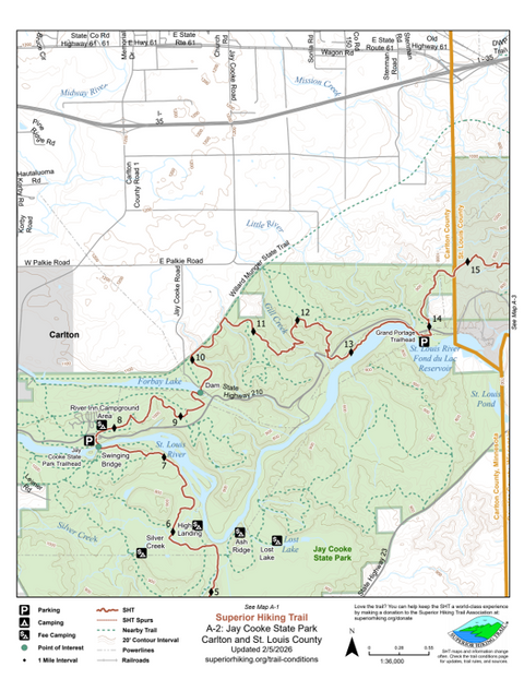 SHT Map A-2: Jay Cooke State Park Preview 1