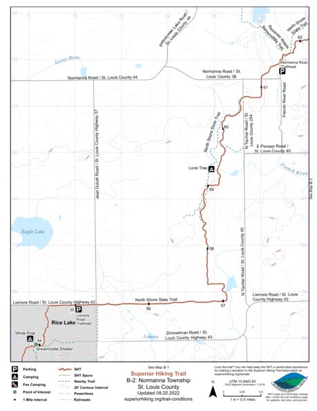 Superior Hiking Trail Association SHT Map B-2: Normanna Township bundle exclusive
