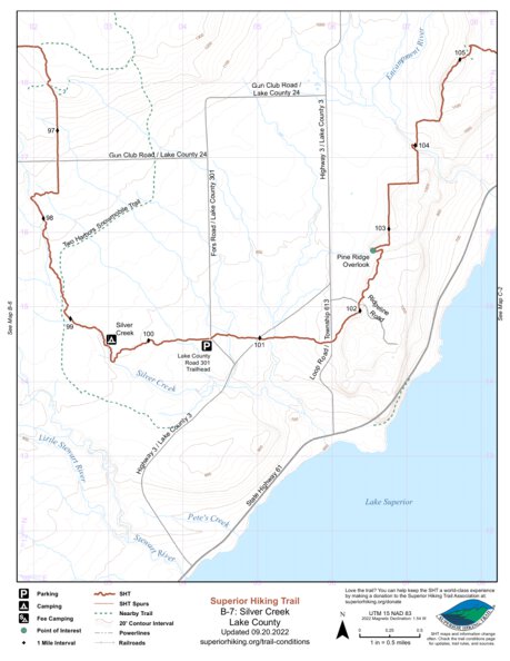 Superior Hiking Trail Association SHT Map B-7: Silver Creek bundle exclusive