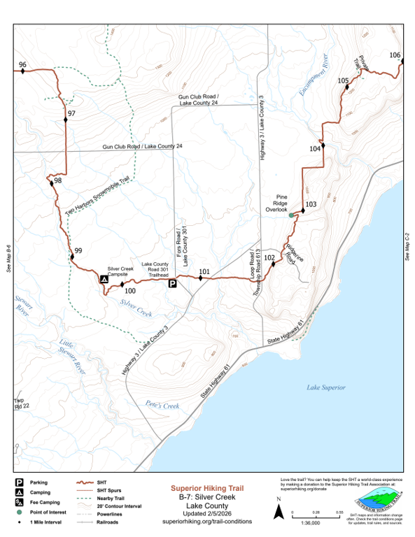 SHT Map B-7: Silver Creek by Superior Hiking Trail Association | Avenza ...