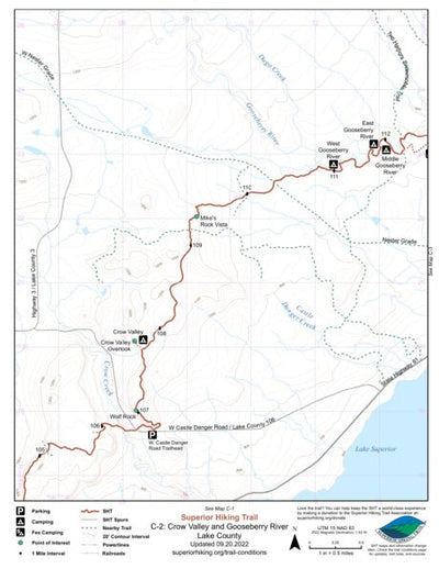 Superior Hiking Trail Association SHT Map C-2: Crow Valley and Gooseberry River bundle exclusive