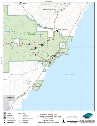 SHT Map C-7: Tettegouche State Park East Preview 1