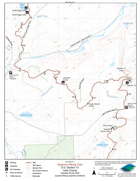 Superior Hiking Trail Association SHT Map D-2: Section 13 bundle exclusive