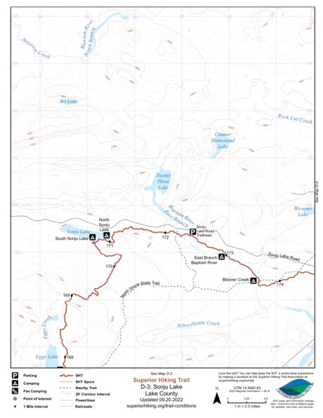 Superior Hiking Trail Association SHT Map D-3: Sonju Lake bundle exclusive