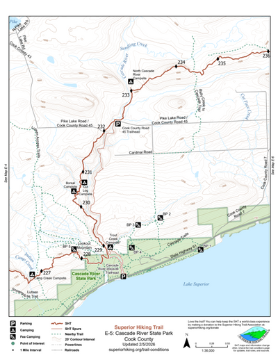 SHT Map E-5: Cascade River State Park Preview 1