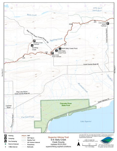 Superior Hiking Trail Association SHT Map E-6: Bally Creek bundle exclusive