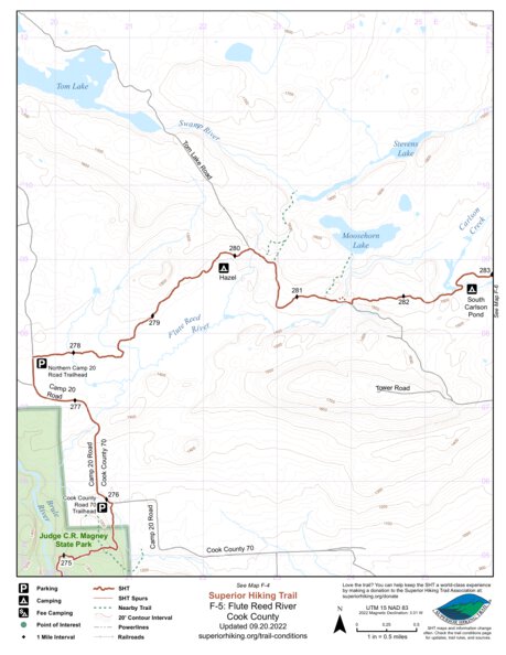 Superior Hiking Trail Association SHT Map F-5: Flute Reed River bundle exclusive