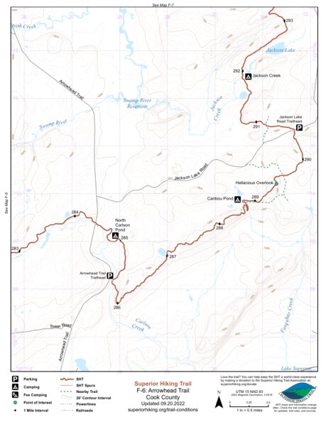Superior Hiking Trail Association SHT Map F-6: Arrowhead Trail bundle exclusive