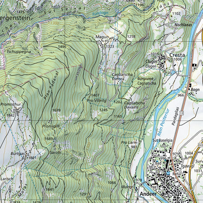 SwissTopo Andeer, 1:25,000 digital map