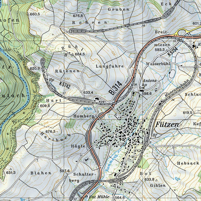 SwissTopo Beggingen, 1:25,000 digital map