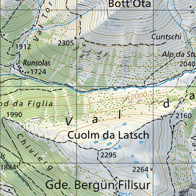 SwissTopo Bergün / Bravuogn, 1:50,000 digital map