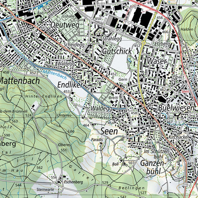 SwissTopo Bülach, 1:25,000 digital map