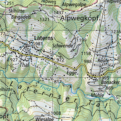 SwissTopo Hoher Freschen, 1:50,000 digital map