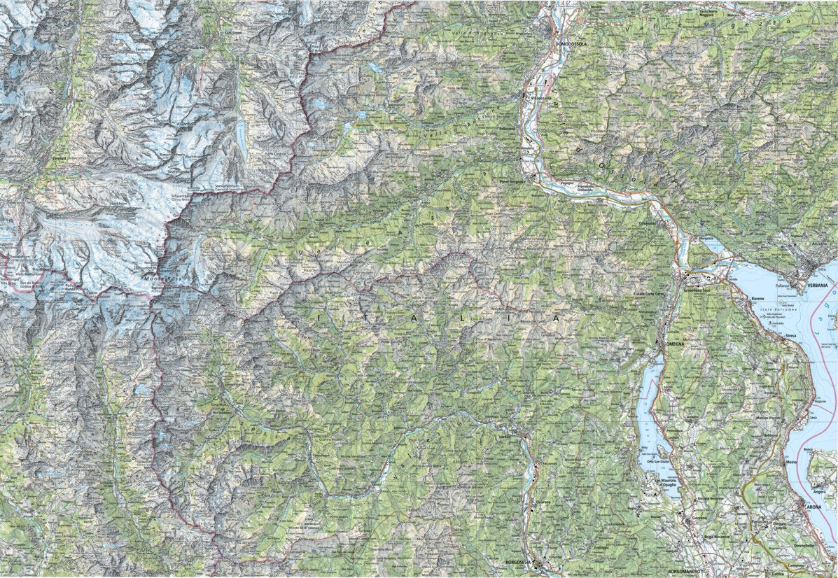 Map Rosa Italy Monte Rosa, 1:100,000 Map by SwissTopo | Avenza Maps