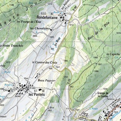 SwissTopo Mouthe, 1:25,000 digital map